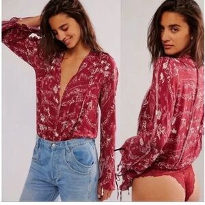Free People Everything Rosey Bodysuit